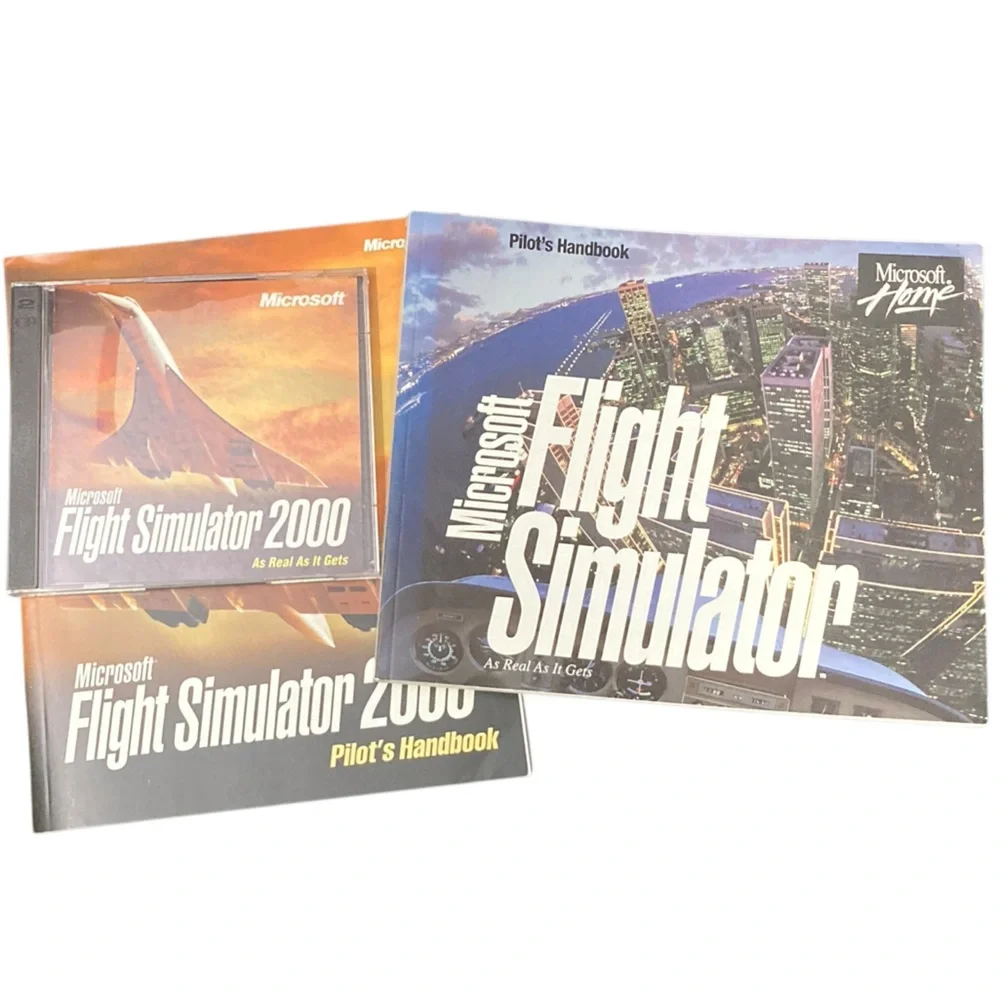 NEW Vintage Microsoft Flight Simulator 2000 (PC, 1999) Manuals & CD